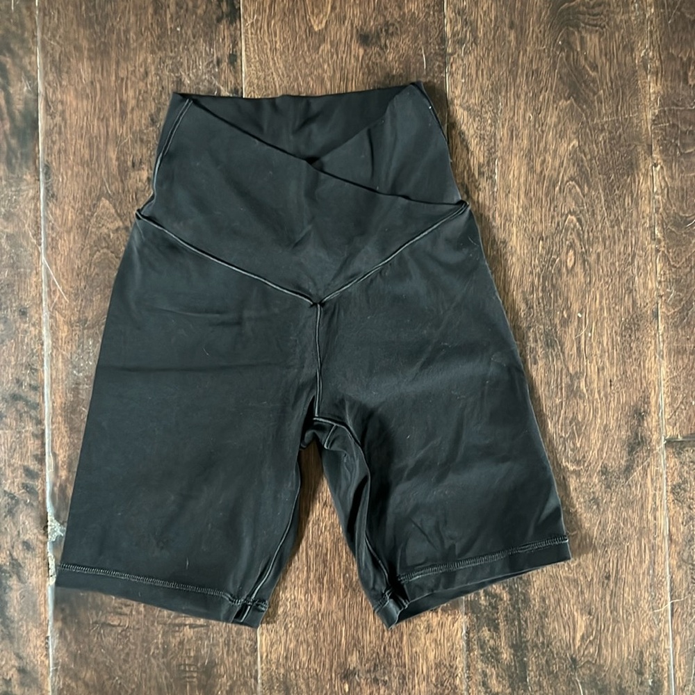 Womens Aerie Offline Real Me 7” Spandex Bike Short Black XS Crossover Waist